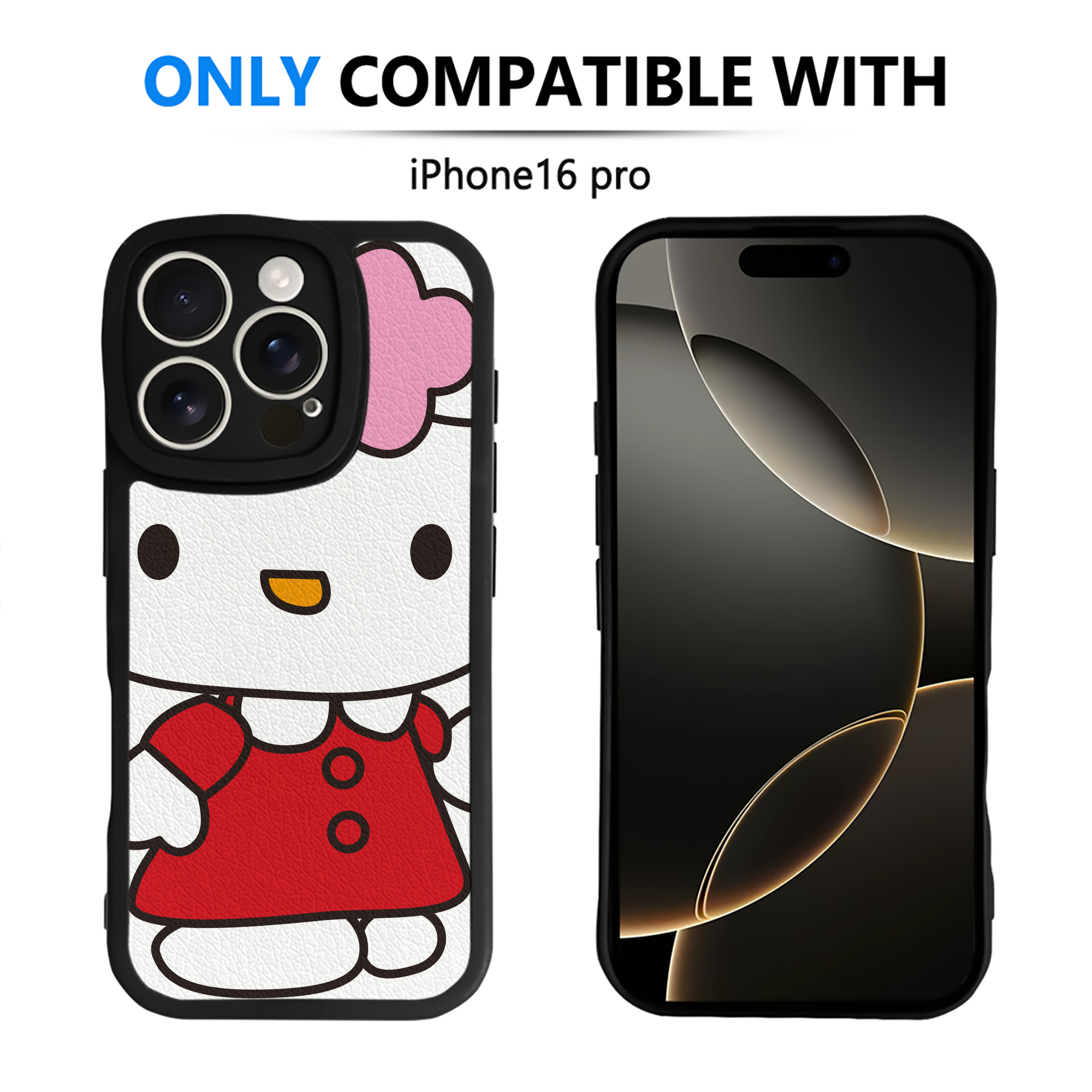 （画像用） Hello Kitty ハローキティ 【iPhone 16シリーズ対応】シリコンスマホケース（レザー調） 材質：シリコン